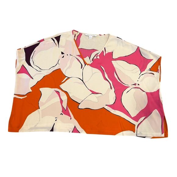 Diane Von Furstenburg Print Stretch Silk Top - Size S - Picture 2 of 4